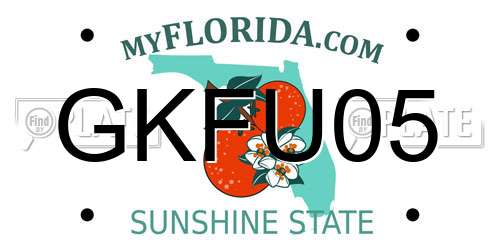 GKFU05 Florida License Plate