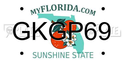 GKGP69 Florida License Plate
