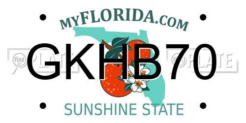 GKHB70 Florida License Plate
