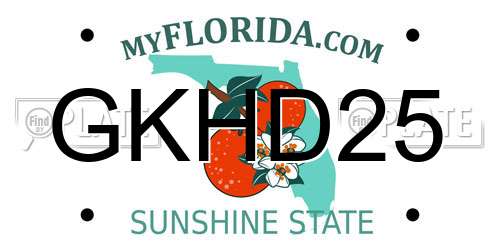 GKHD25 Florida License Plate