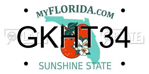GKHT34 Florida License Plate