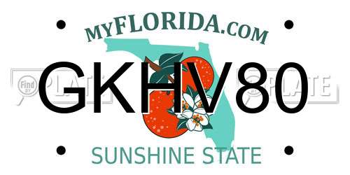GKHV80 Florida License Plate
