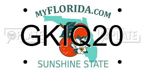 GKIQ20 Florida License Plate