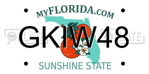GKIW48 Florida License Plate