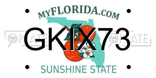 GKIX73 Florida License Plate