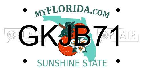 GKJB71 Florida License Plate