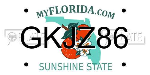 GKJZ86 Florida License Plate