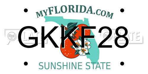 GKKF28 Florida License Plate