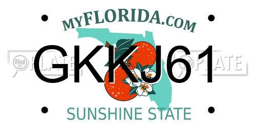 GKKJ61 Florida License Plate