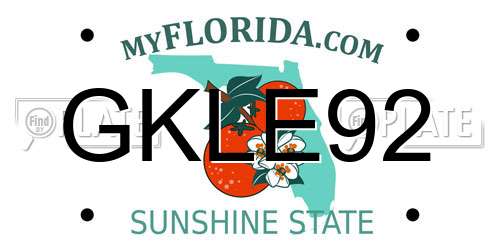 GKLE92 Florida License Plate