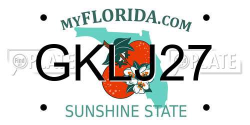 GKLJ27 Florida License Plate