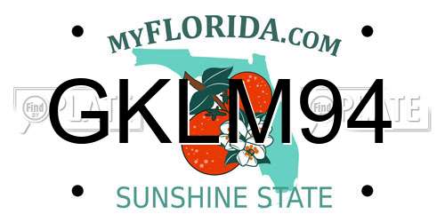 GKLM94 Florida License Plate
