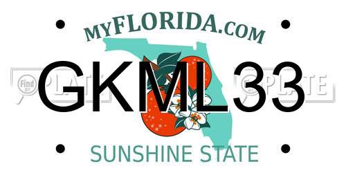 GKML33 Florida License Plate