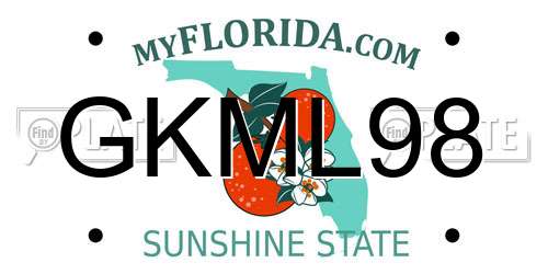 GKML98 Florida License Plate