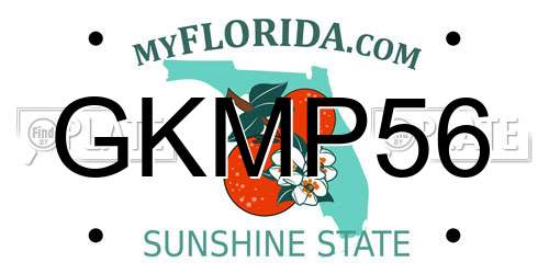GKMP56 Florida License Plate