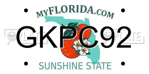 GKPC92 Florida License Plate