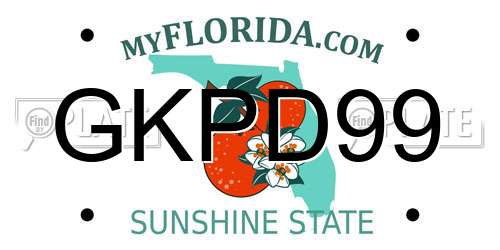GKPD99 Florida License Plate