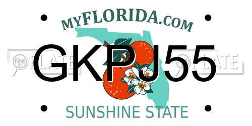 GKPJ55 Florida License Plate