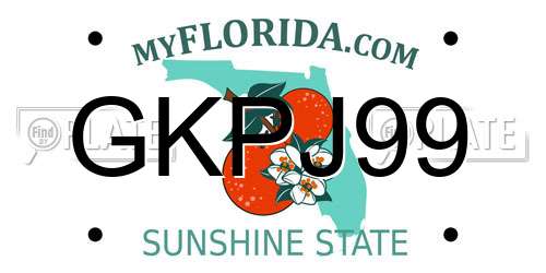 GKPJ99 Florida License Plate