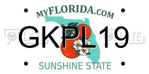 GKPL19 Florida License Plate