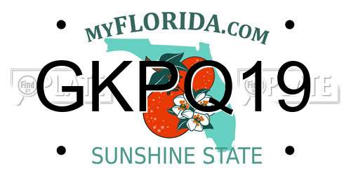 GKPQ19 Florida License Plate