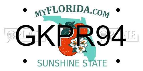 GKPR94 Florida License Plate