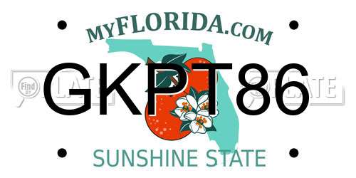 GKPT86 Florida License Plate