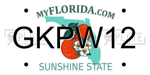 GKPW12 Florida License Plate