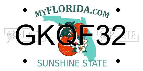 GKQF32 Florida License Plate
