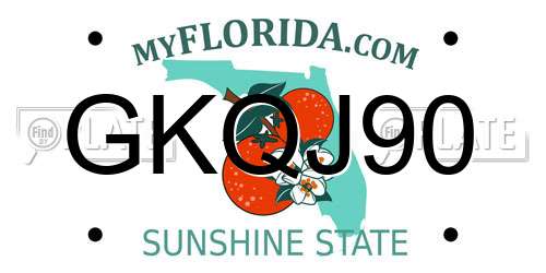 GKQJ90 Florida License Plate