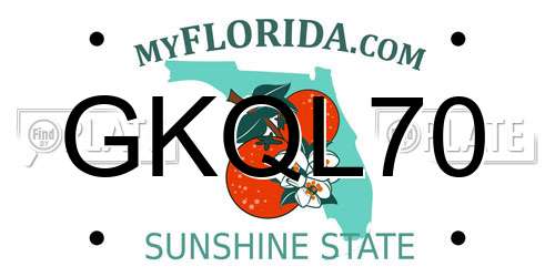 GKQL70 Florida License Plate