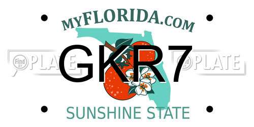 GKR7 Florida License Plate