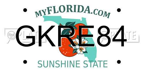GKRE84 Florida License Plate