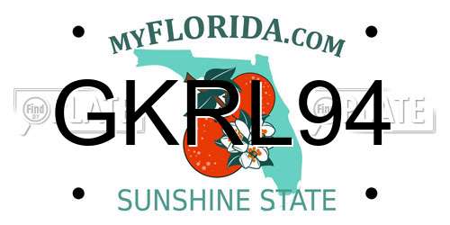 GKRL94 Florida License Plate