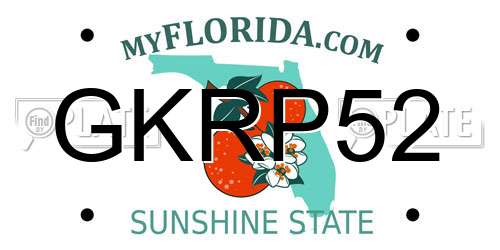 GKRP52 Florida License Plate