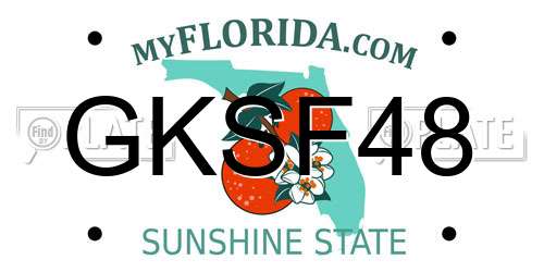 GKSF48 Florida License Plate