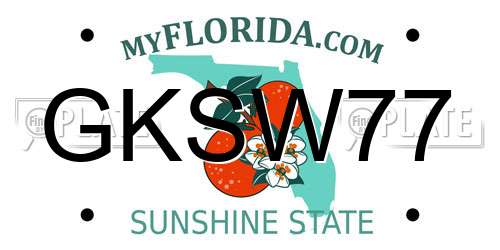 GKSW77 Florida License Plate