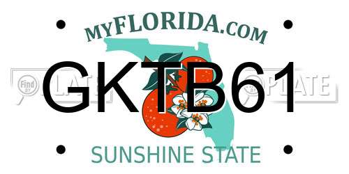 GKTB61 Florida License Plate