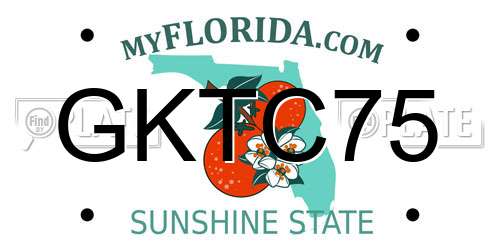GKTC75 Florida License Plate