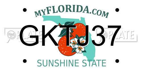 GKTJ37 Florida License Plate