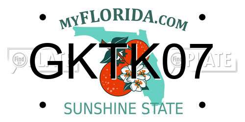 GKTK07 Florida License Plate