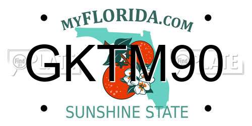 GKTM90 Florida License Plate