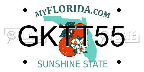 GKTT55 Florida License Plate
