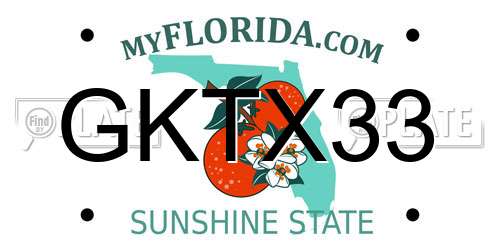 GKTX33 Florida License Plate