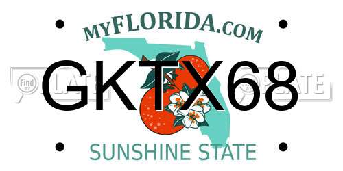 GKTX68 Florida License Plate
