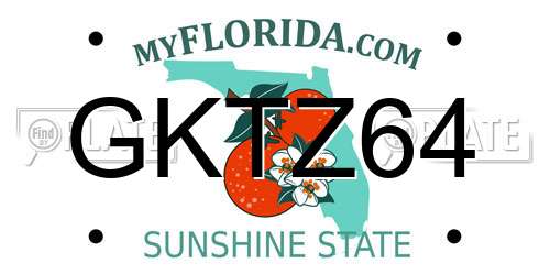 GKTZ64 Florida License Plate