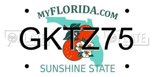 GKTZ75 Florida License Plate