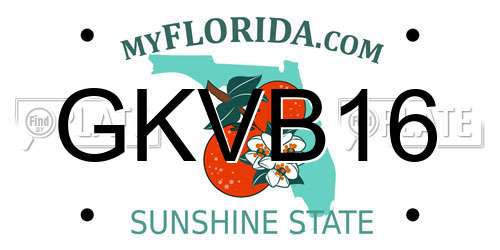 GKVB16 Florida License Plate