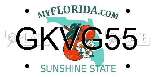 GKVG55 Florida License Plate