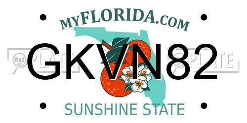 GKVN82 Florida License Plate